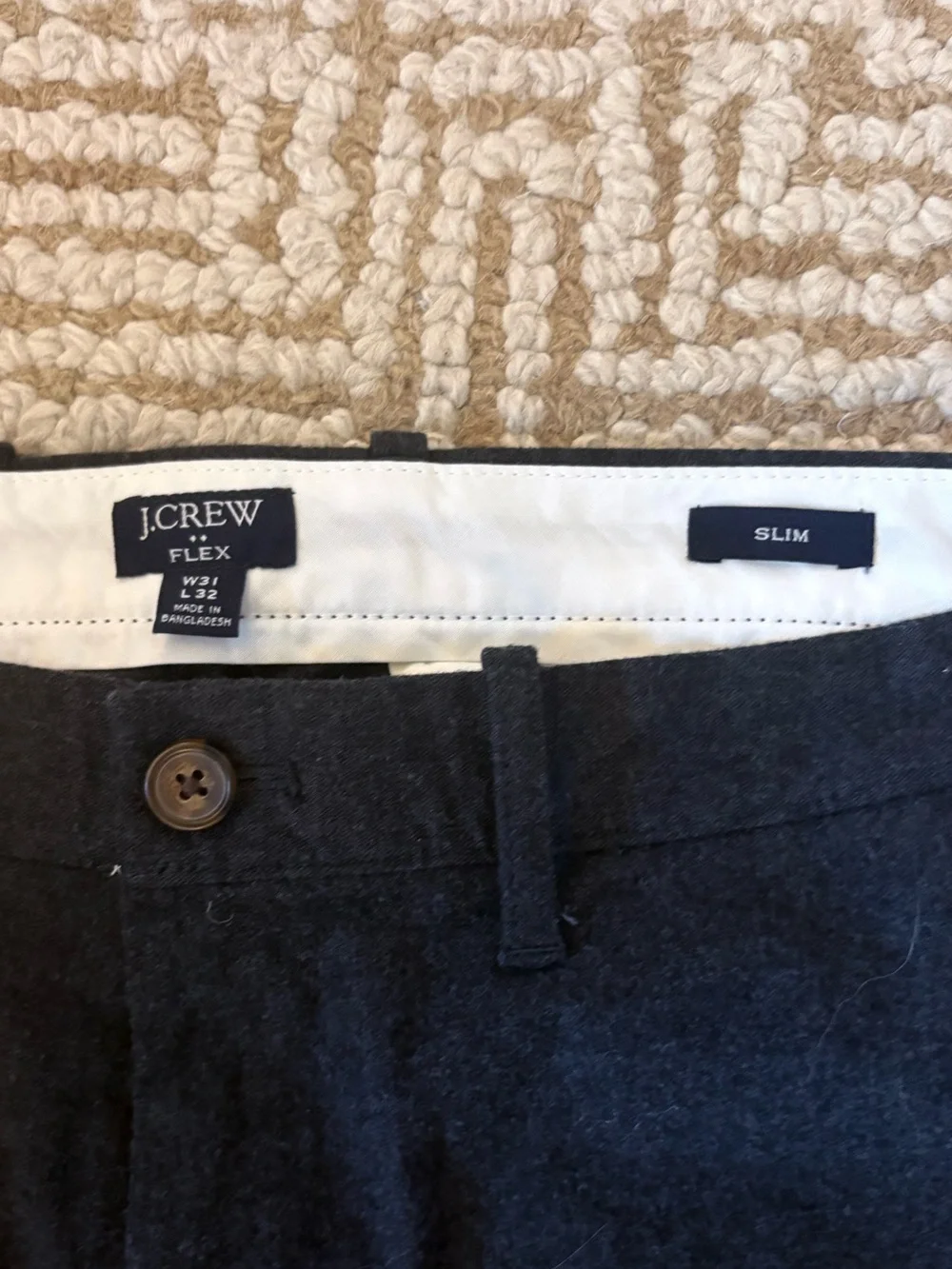 J. Crew Men's Dress Pants in dark charcoal
